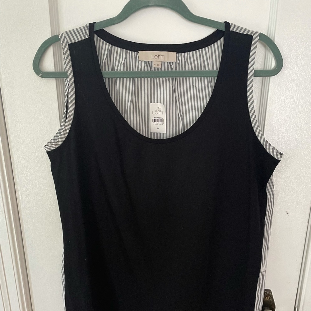 Loft Black Tank Top, NWT, Size M